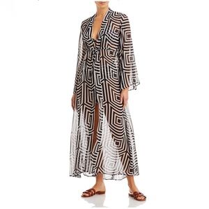 Alexandra Miro Betty Geometric Print Swim Dress / Caftan Size Small